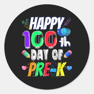 Frohes 100. Schulgeschenk 100 Tage vor der Einreis Runder Aufkleber