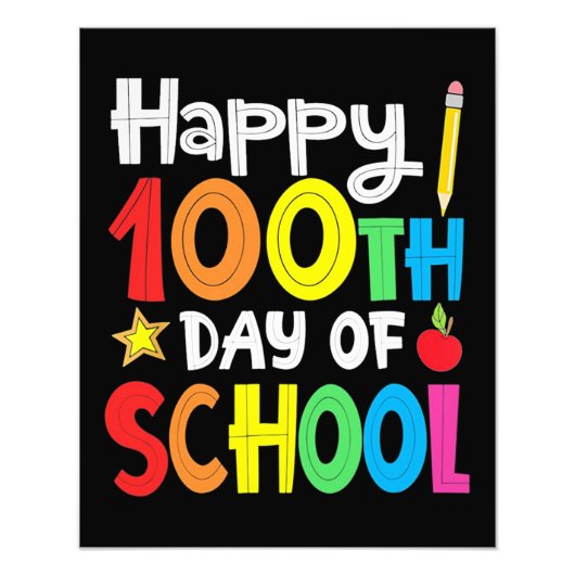 Frohes 100. Schullehrer Rainbow Fotodruck (Vorne)