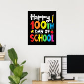 Frohes 100. Schullehrer Rainbow Poster (Heimbüro)