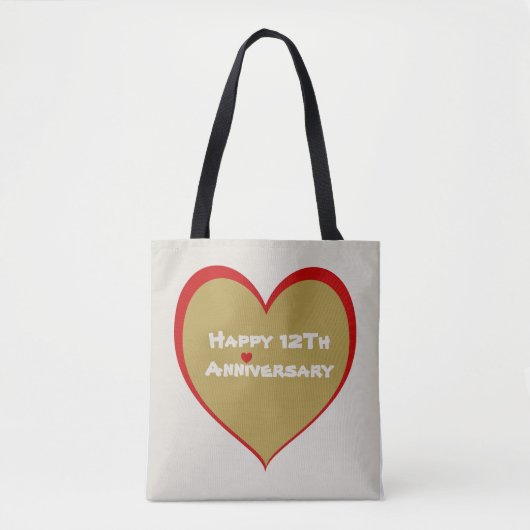 Frohes 12. Jubiläum Tasche (Vorderseite)