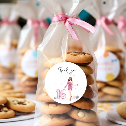 Frohes 16 . Geburtstag, 16. Geburtstag Runder Aufkleber