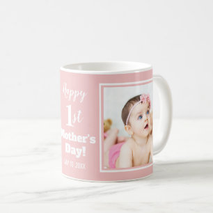 Frohes 1. Muttertag 2 Foto Collage Baby Rosa Kaffeetasse