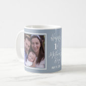 Frohes 1. Muttertag Dusty Blue 2 Foto   Kaffeetasse (Vorderseite Links)