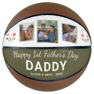 Frohes 1. Vatertag Daddy Erinnerungsstück 3 Foto Basketball