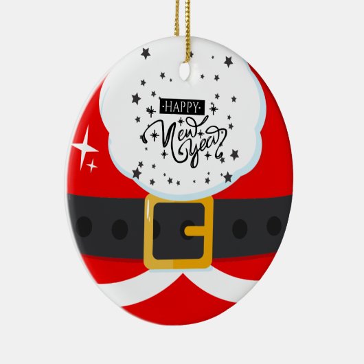 Frohes 2023 Neujahr Weihnachtsmann Anzug Ornament (Rechts)
