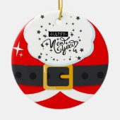 Frohes 2023 Neujahr Weihnachtsmann Anzug Ornament (Vorne)