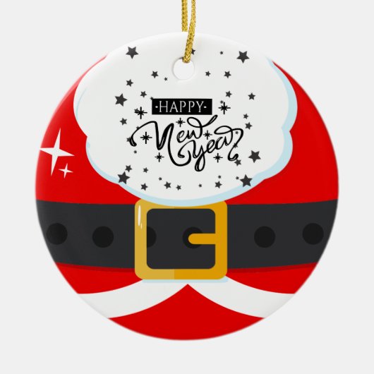 Frohes 2023 Neujahr Weihnachtsmann Anzug Ornament (Vorne)