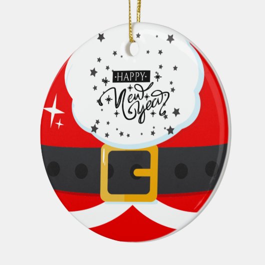 Frohes 2023 Neujahr Weihnachtsmann Anzug Ornament (Links)