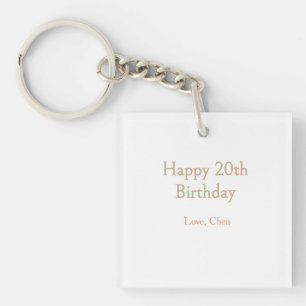 frohes 20. Geburtstag grün orange pastell Name Dat Schlüsselanhänger