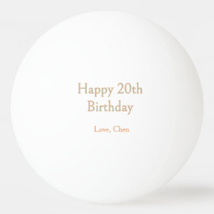 frohes 20. Geburtstag grün orange pastell Name Dat Tischtennisball