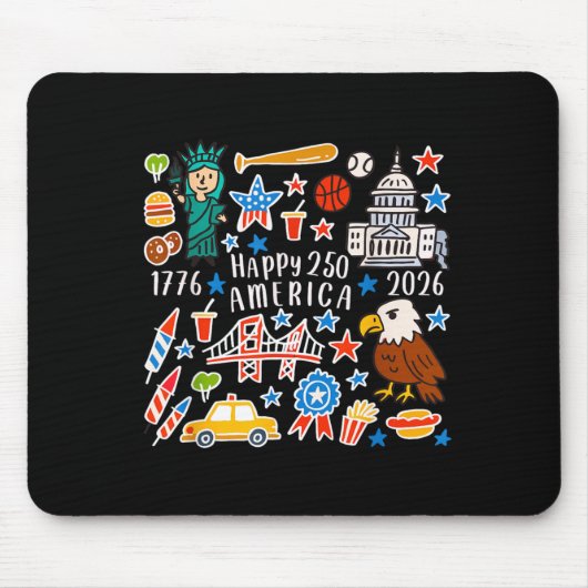 Frohes 250. Amerika-Jubiläum 4. Juli Mousepad (Vorne)