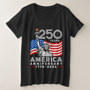 Frohes 250-jähriges Jubiläum Amerikas für Frauen Große Größe T-Shirt