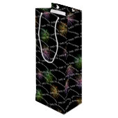 Frohes 25-jähriges Feuerwerk Weinbeutel Geschenktüte Für Weinflaschen (Rückseite Schrägansicht)