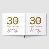 Frohes 30. Jubiläum Name Datum goldenes rotes Blat Gästebuch (Voll)