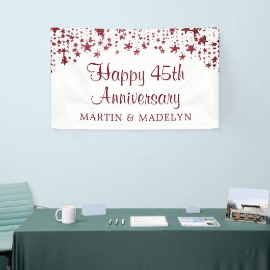 Frohes 45-jähriges Ruby Glitzer Stars Banner (Messeveranstaltung)