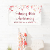 Frohes 45-jähriges Ruby Red Stars Banner (Insitu)