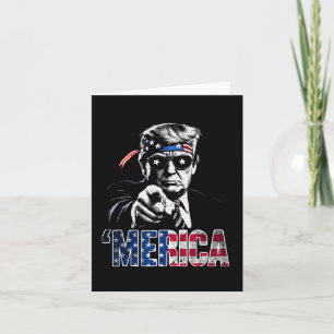 Frohes 4. Juli Amerika Trump Amerikanische Flagge  Karte