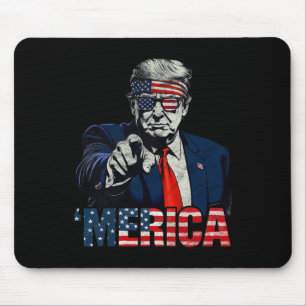 Frohes 4. Juli Amerika Trump Amerikanische Flagge Mousepad