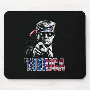 Frohes 4. Juli Amerika Trump Amerikanische Flagge  Mousepad