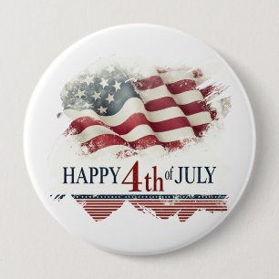 Frohes 4. Juli - Amerikanische Flagge im Vintage-D Button