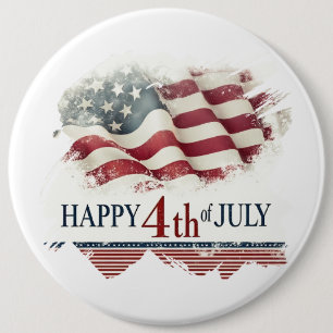 Frohes 4. Juli - Amerikanische Flagge im Vintage-D Button