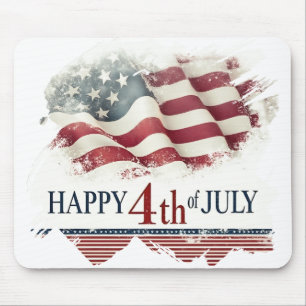 Frohes 4. Juli - Amerikanische Flagge im Vintage-D Mousepad