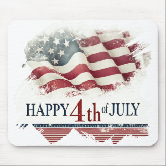 Frohes 4. Juli - Amerikanische Flagge im Vintage-D Mousepad