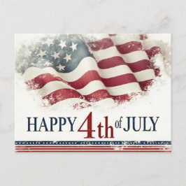 Frohes 4. Juli - Amerikanische Flagge im Vintage-D Postkarte