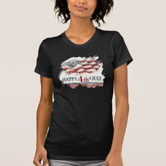 Frohes 4. Juli - Amerikanische Flagge im Vintage-D T-Shirt