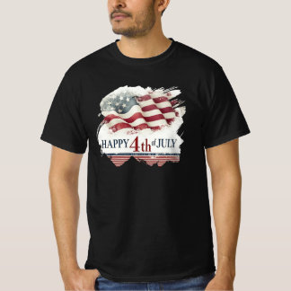 Frohes 4. Juli - Amerikanische Flagge im Vintage-D T-Shirt