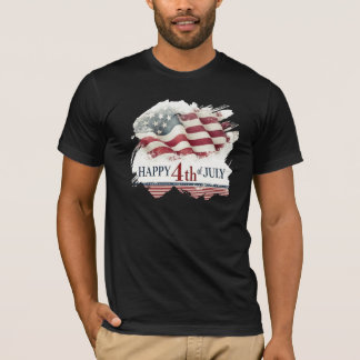 Frohes 4. Juli - Amerikanische Flagge im Vintage-D T-Shirt