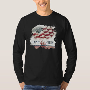 Frohes 4. Juli - Amerikanische Flagge im Vintage-D T-Shirt
