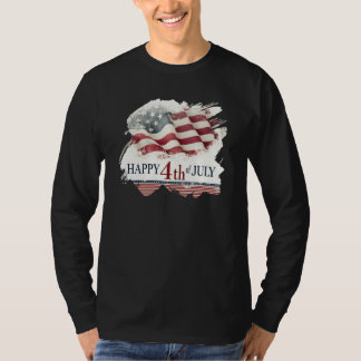 Frohes 4. Juli - Amerikanische Flagge im Vintage-D T-Shirt