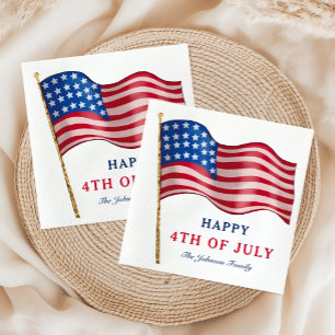 Frohes 4. Juli Amerikanische Flagge Serviette