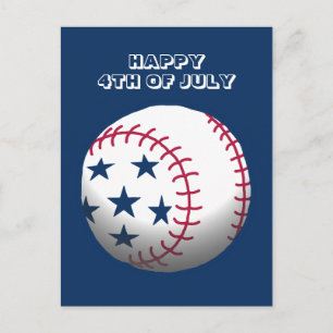 Frohes 4. Juli Baseball Feiertagspostkarte