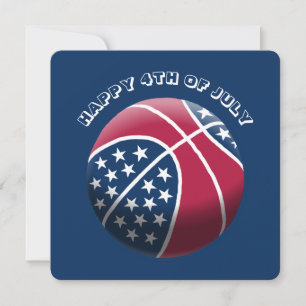 Frohes 4. Juli Basketball Feiertagskarte