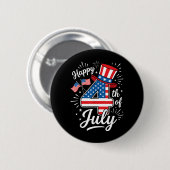 Frohes 4. Juli Button (Vorne & Hinten)