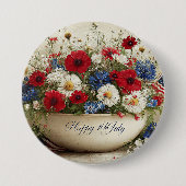 Frohes 4. Juli Button (Vorderseite)