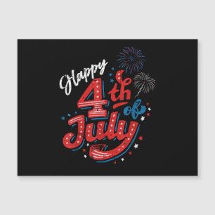 Frohes 4. Juli Cool Independence Day Patriotisch Magnetkarte