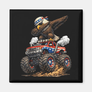 Frohes 4. Juli Dabbing Eagle Jungen Kinder Geburts Magnet