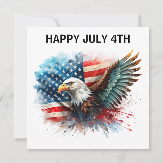 Frohes 4. Juli Eagle Karte (Vorderseite)