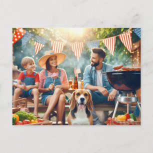 Frohes 4. Juli Familienpostkarte Postkarte