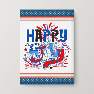 Frohes 4. Juli Feuerwerk USA-63261 Button