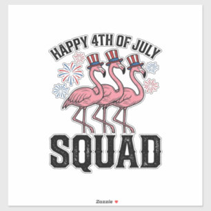 Frohes 4. Juli Flamingo Squad Vector Design_1 Aufkleber