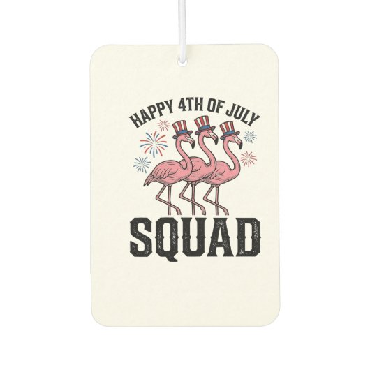 Frohes 4. Juli Flamingo Squad Vector Design_1 Autolufterfrischer (Vorderseite)