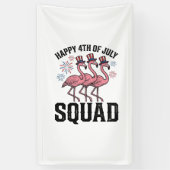 Frohes 4. Juli Flamingo Squad Vector Design_1 Banner (Vertikal)