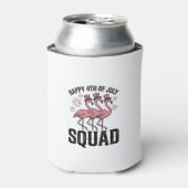 Frohes 4. Juli Flamingo Squad Vector Design_1 Dosenkühler (Kanne Vorderseite)