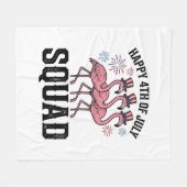 Frohes 4. Juli Flamingo Squad Vector Design_1 Fleecedecke (Vorderseite (Horizontal))