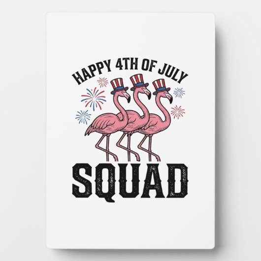 Frohes 4. Juli Flamingo Squad Vector Design_1 Fotoplatte (Vorderseite)