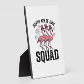 Frohes 4. Juli Flamingo Squad Vector Design_1 Fotoplatte (Seite)